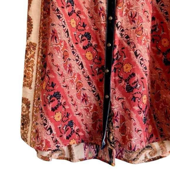 Soft Surroundings Long Flowy Blouse Boho Tunic Beach Coverup Casual Summer Top M - Picture 8 of 12